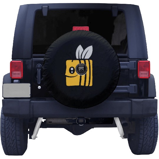 Square little cute bee Spare Tire Covers