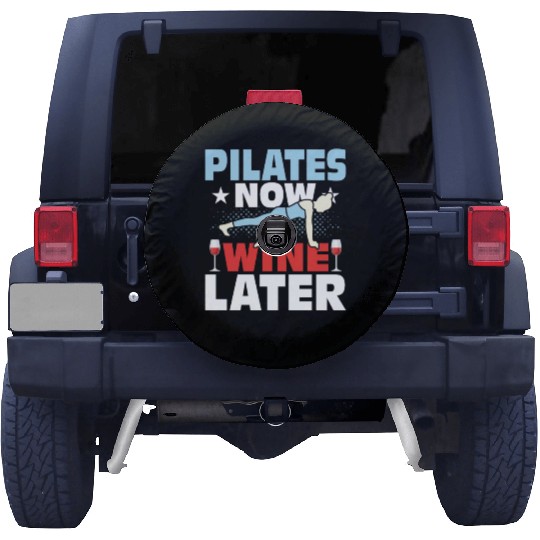Pilates Now Wine Later Exercise Fitness Spare Tire Covers