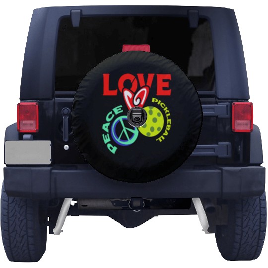 I Love Pickleball Funny Pickle Ball Player Spare Tire Covers