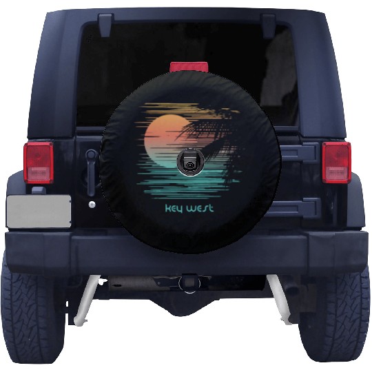 Artistic Key West Florida Palm Tree Vacation Spare Tire Covers