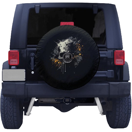 Ink Splatter Skull Spare Tire Covers
