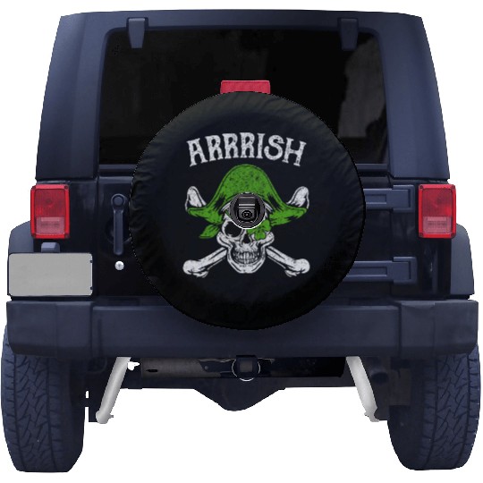 Arrrish With Grunge St. Patrick's Day Pirate Spare Tire Covers