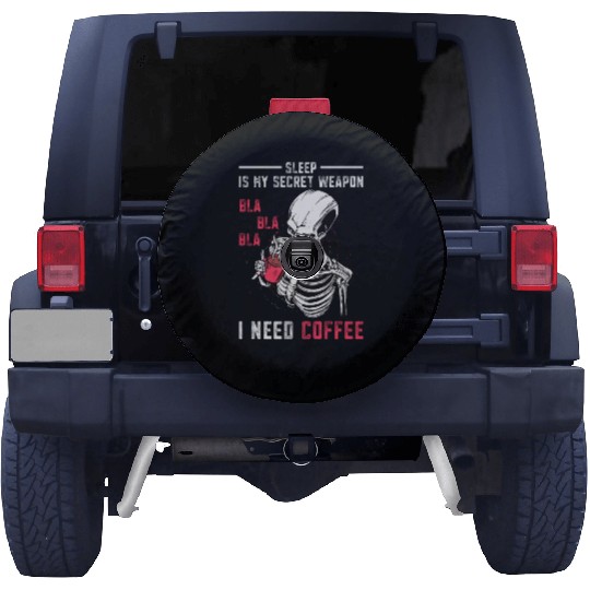 Skeleton Drinking Coffee Medical Student Spare Tire Covers