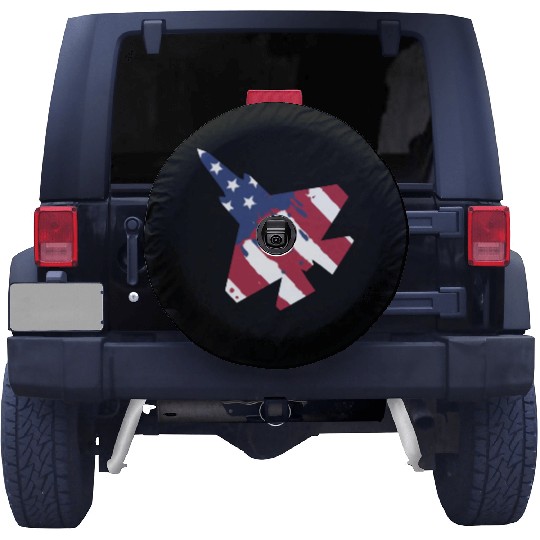 F-35 Lightning Military American Painted Flag Jet Spare Tire Covers