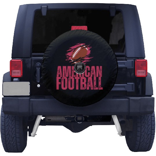 Red American Football Sport Design Game Day Tees Spare Tire Covers