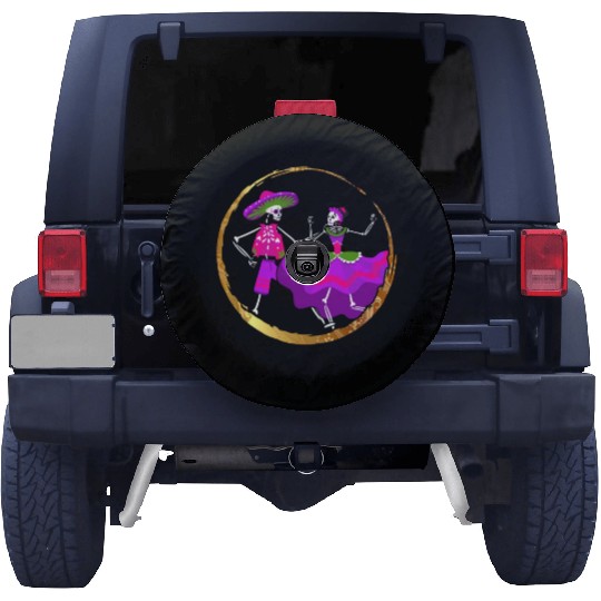 Dia De Los Muertos Spare Tire Covers, Ballet Folklorico Sugar