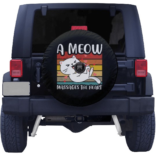 A meow massages the heart Spare Tire Covers