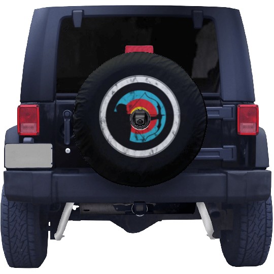 Archer and bowman with target archery Spare Tire Covers