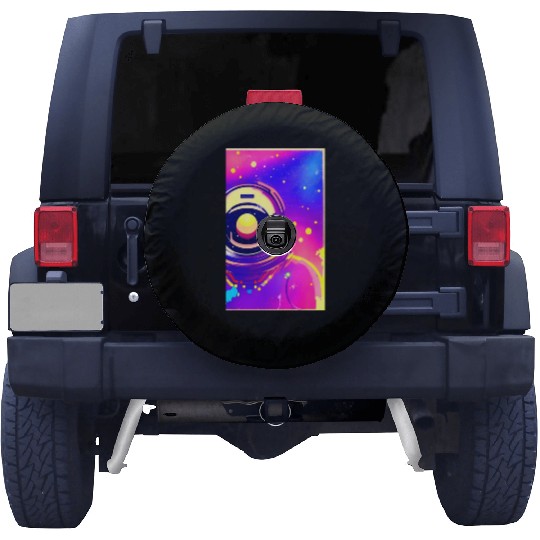 Astronaut neon colors Spare Tire Covers