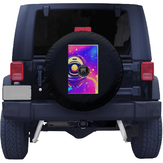 Astronaut neon colors Spare Tire Covers