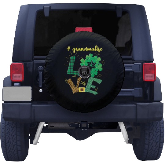Love Grandma Shamrock Saint Patrick Day Spare Tire Covers