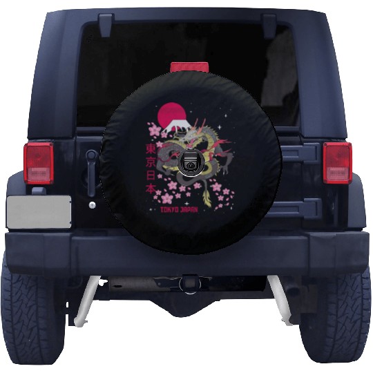 Japanese Tokyo Dragon Asian Vintage Retro Style Spare Tire Covers