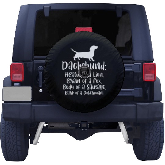 Dachshund Heart of a Lion Brain of a Fox Spare Tire Covers