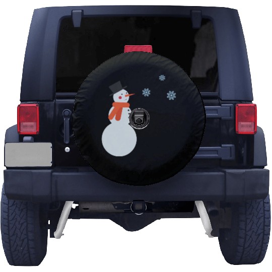 Snowman and snowflakes Spare Tire Covers
