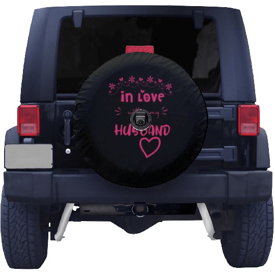 Love with My hasband Cute Valentine day Mom to Be Spare Tire Covers