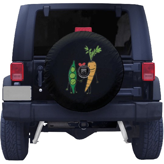 womens carrot and peas v neck Spare Tire Covers
