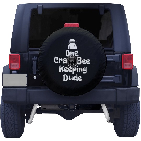 One crazy bee keeping dude Spare Tire Covers