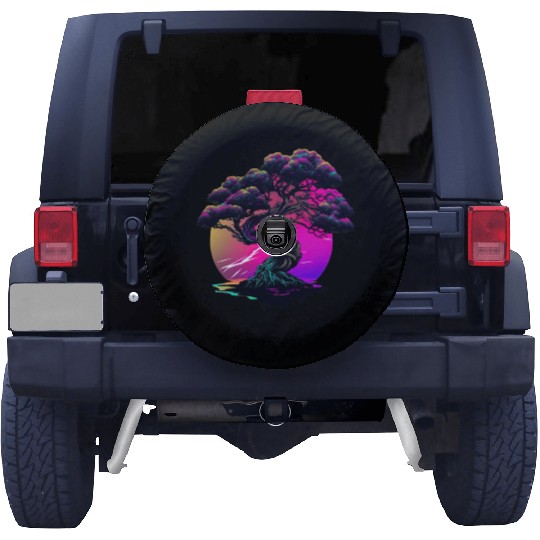 Synthwave Bonsai Tree Spare Tire Covers