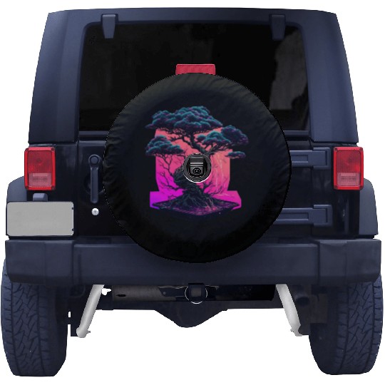 Synthwave Bonsai Tree Spare Tire Covers