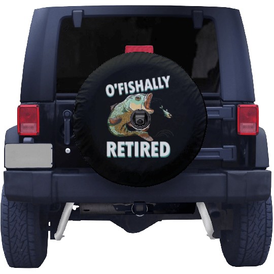 Ofishally Retired Fishing Retro Retirement Fishing Spare Tire Covers