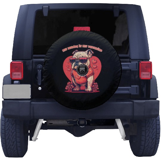 My Bulldog is My Valentine Spare Tire Covers