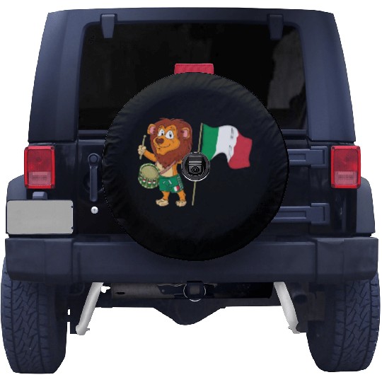 Lion with the Italy flag Spare Tire Covers