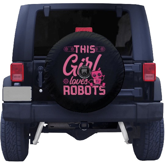 Robot Robotics Engineer Girl This Spare Tire Covers