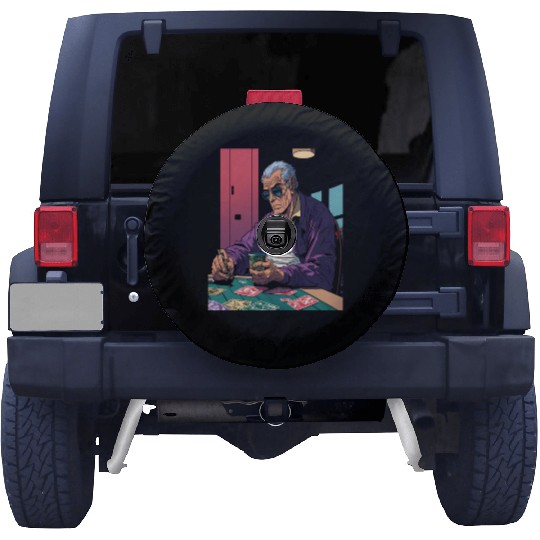 Cool Poker Fans Retro Comic Style Poker Player Spare Tire Covers