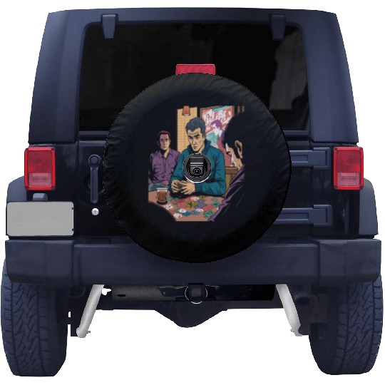 Cool Poker Fans Retro Comic Style Poker Player Spare Tire Covers