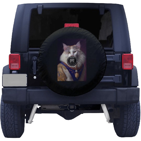 Turkish Angora Cat Breed Portrait Royal Renaissanc Spare Tire Covers