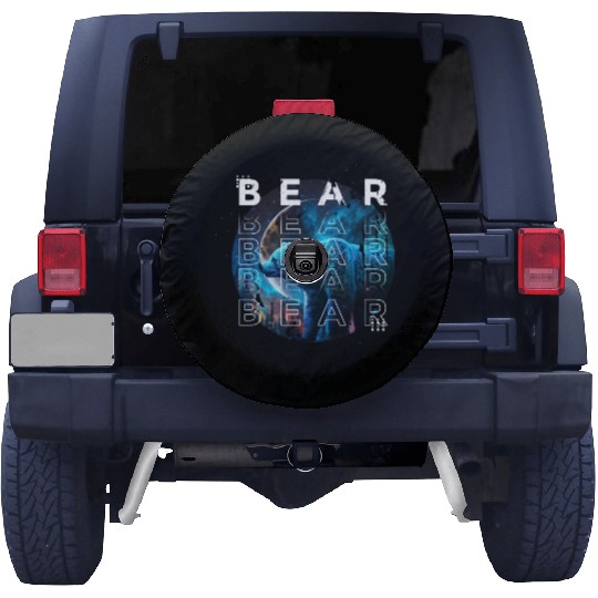 Midnight Roar: A Bear's Lunar Adventure Spare Tire Covers