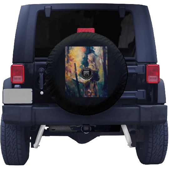 Art Painter Girl Nature Painting Art Painter Spare Tire Covers