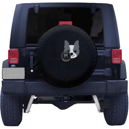 I Love My Boston Terrier Dog Owner Pet Lover Gift Spare Tire Covers