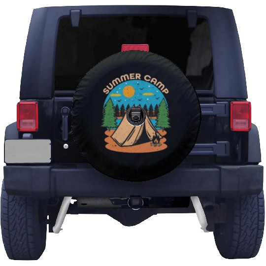 Happy Summer Camp Camping Lover FunnyT-Spare Tire Covers