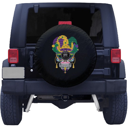 Mardi Gras Mask El Dia De Los Muertos Flower Sugar Spare Tire Covers