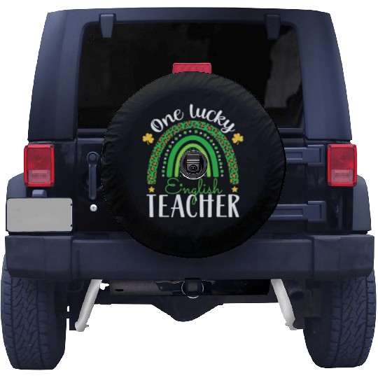 One Lucky English Teacher funny St Patrick's day Spare Tire Covers