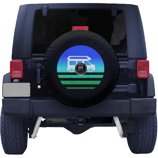 Camper Van Retro Sunset Vintage sun camping Spare Tire Covers