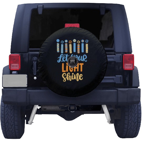 Funny Hanukkah Let Your Light Shine Menorah Adults Spare Tire Covers
