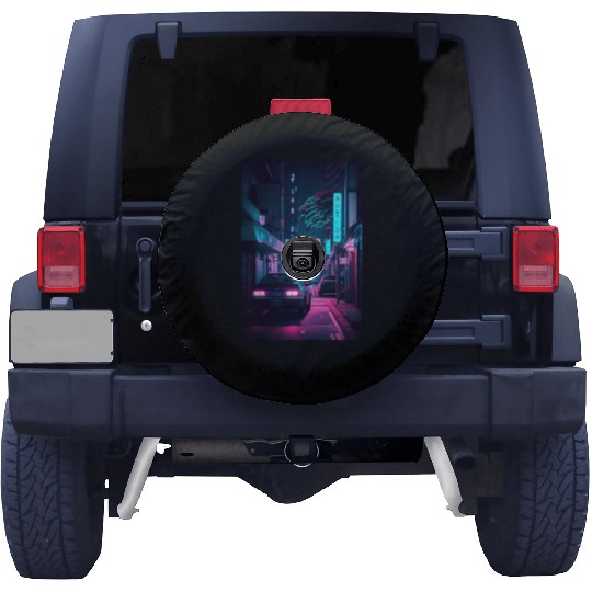 Tokyo Japan Japanese Aesthetic Graphic Night Scene Spare Tire Covers