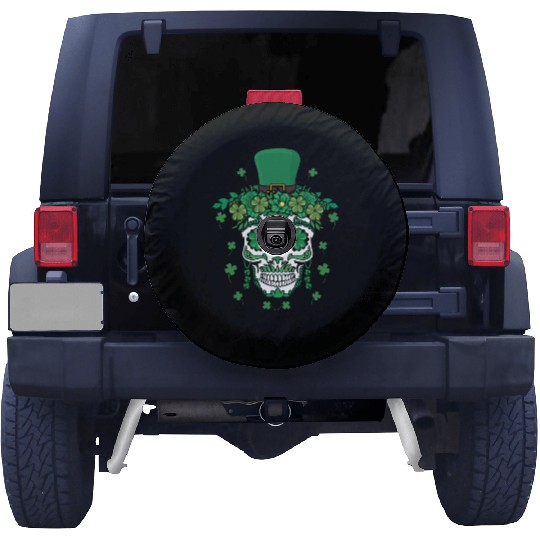 Dia De Los Muertos St Patty's Day Irish Flower Spare Tire Covers