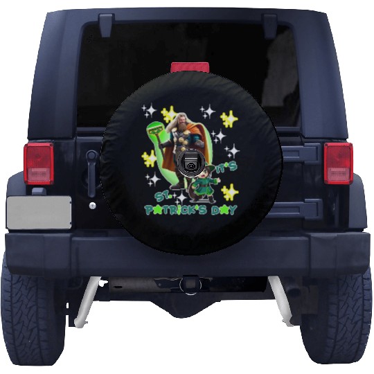 Kids St. Patrick's Day Shamrock "Thor, anime" Spare Tire Covers