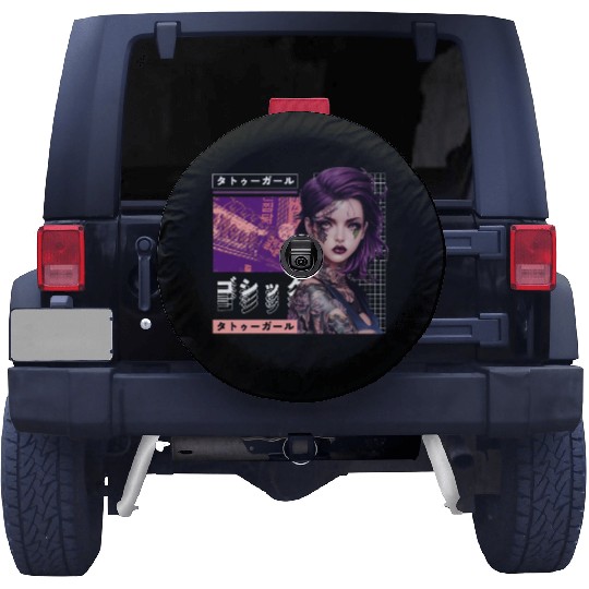 Japanese Tokyo City Vaporwave Citypop Aesthetic Go Spare Tire Covers