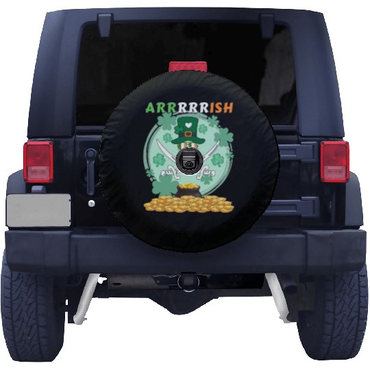 funny pirate theme for St. Patrick's Day arrrrrish Spare Tire Covers