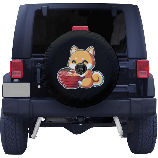 kawaii Japanese Anime Fox Ramen Food Lovers Humor Spare Tire Covers
