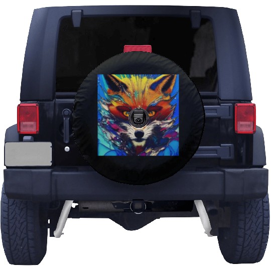Graphic Novel Comic Book Art Style Red Fox Spare Tire Covers
