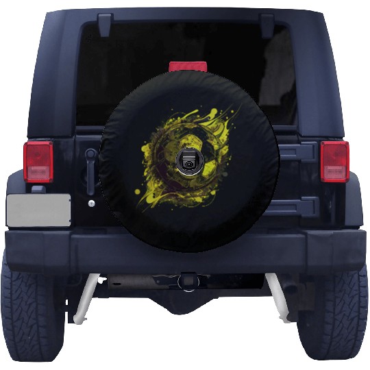 Yellow Gold Soccer ball, Football, Sports Spare Tire Covers