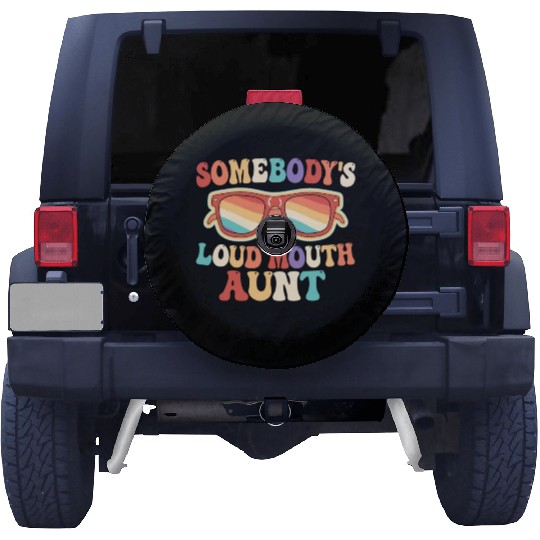 Somebody’s Loud Mouth Aunt Retro Groovy Auntie Spare Tire Covers