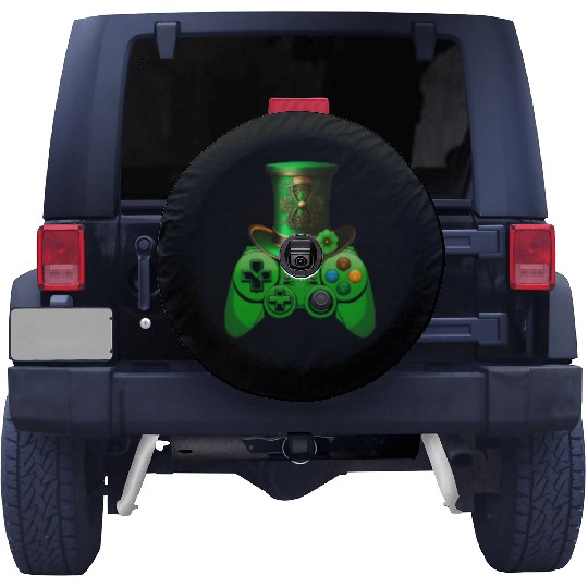 St Patricks Day Video Game Spare Tire Covers | Gamer Leprechau