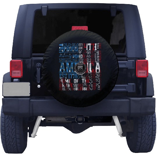 Patriotic Veteran USA Flag American Memorial Day Spare Tire Covers