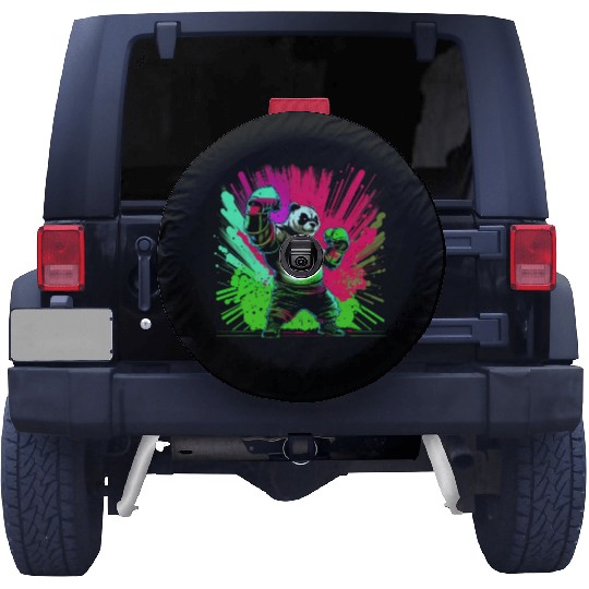 Cool Colorful Panda Boxer MMA Martial Arts Spare Tire Covers